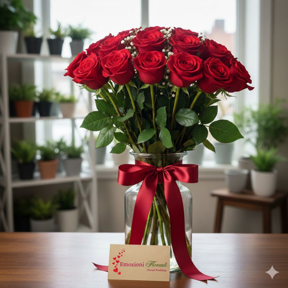 Bouquet 12 rose rosse